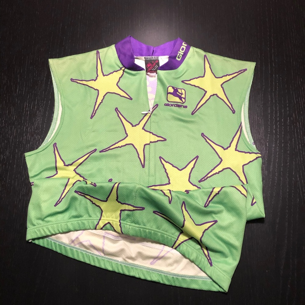 Vintage Giordana Sleeveless Cycling Jersey green M